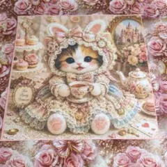②未使用 可愛い猫ちゃんパネル生地＆花柄生地 - メルカリ