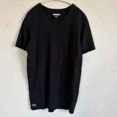 LACOSTE VネックTシャツ 黒 S ワニロゴ 半袖のサムネイル
