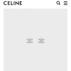 CELINE トリオンフラインストーンスタッズ ピアス シルバーのサムネイル