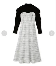 スナイデル　ツイードドッキングニットワンピース