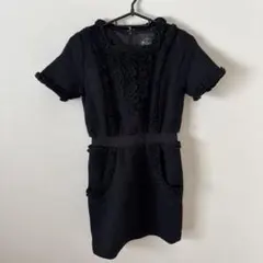MAISON DE REEFUR ブラック　ツイード　ワンピースのサムネイル