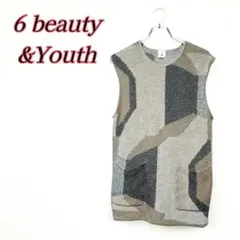 6(ROKU)　シルクコットン DRAWING KNIT VEST　ベージュのサムネイル