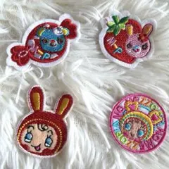 希少　メゾピアノmezzo piano 刺繍ワッペン　4個セット　平成　レトロ