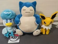 ポケモン ぬいぐるみ 3点まとめ売り カビゴン サンダース クワッスのサムネイル