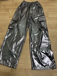 メタリックシルバーカゴパンツ (ボトムス)※男女兼用