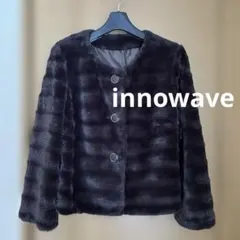 ブラウン ノーカラージャケット