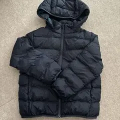 【美品】2ウェイ　UNIQLO フード付きダウンコート 120 ネイビー