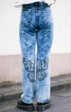 超美品　X-girl BUTTERFLY PRINT DENIM