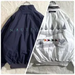 90s　ノーティカ　セーリングジャケット　リバーシブル　コットン　サイズM