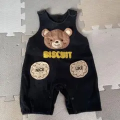 クマデザインロンパース ブラック 70