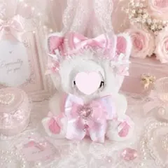 おすわりぬい服 黄色プレゼントねこちゃん 11㎝〜15㎝ ちびぐるみ にじ