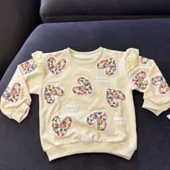 ハート花柄プリントトレーナー　5Y（104-110cm）