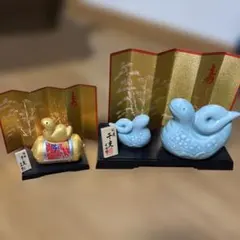 開運干支置物 2点セット 屏風付き