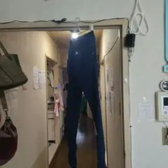ダークブルー スキニーデニム ゴムウエスト