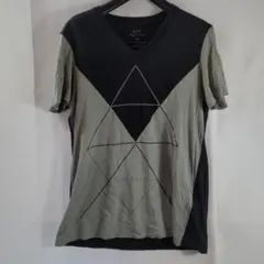 A|Xアルマーニエクスチェンジ VネックTシャツ メンズXS 黒グレーのサムネイル