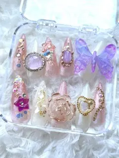 ハンドメイド ネイルチップ バタフライ