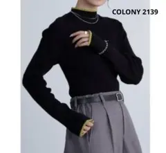 COLONY 2139 PBT配色ラインハイネックリブニット　長袖 ハイネック
