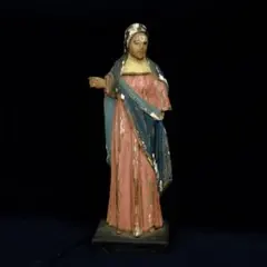 超超希少極美35cm】 ✞ 無原罪の聖母マリア像 宗教彫刻 アンティーク