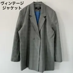 ★ラリーレビン チェックダブルテーラード ビッグサイズ フォーマル ヴィンテージ