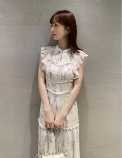 SNIDEL Sustainableプリントプリーツワンピース　0 PBEG