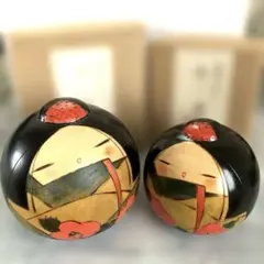 伝統的な木製こけし中小セット 豊楽創作 山椿