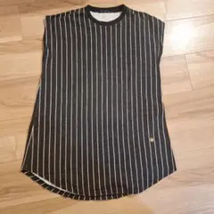 SHISKY　ワンピース　ノースリーブ　130 ストライプ　ブラック