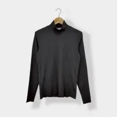 coen コーエン ハイネック リブ メロウ 薄手 ニット ブラック M