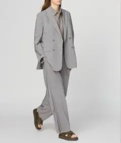 新品 UNIQLO:C ユニクロシー 感動タックワイドパンツ グレー Ｓ