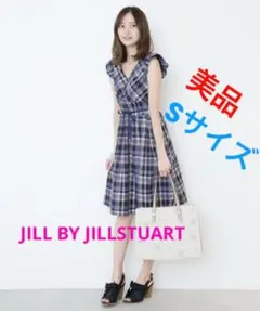 【美品】JILLbyJILLSTUART☆マドラスチェックワンピース☆ネイビー