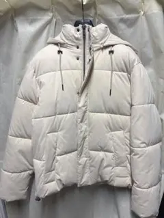 ZARA フーデッド パフ ジャケット　オフホワイト