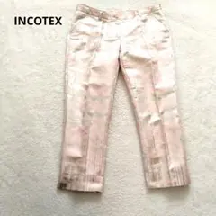 INCOTEX カジュアルパンツ 光沢感 ピンクチェック柄 42のサムネイル