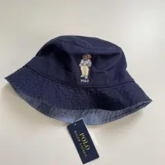 美品 ポロ ラルフローレン シアサッカー バケットハット ストライプ 58