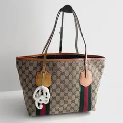 【美品〜良品】グッチ トートバッグ GGキャンバス×レザー