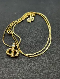 ChristianDior ゴールドネックレス　CDロゴ