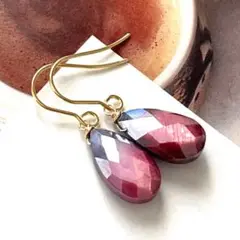 1点作品☺︎ バイカラームーンストーンピアス　イヤリングに変更可能☺︎