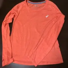 【最終値下げ】asics オレンジ 長袖シャツ（Lサイズ）