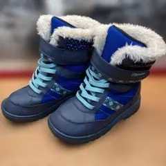 MOON STAR KIDS スノーブーツ ネイビー×ブルー スパイク付き