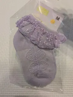 薄紫 フリル付き靴下
