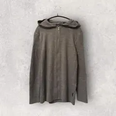 希少 15AW AX アルマーニ 透け感 異素材 ニット パーカー テック M