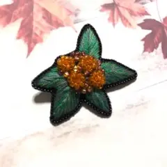 刺繍 金木犀 ブローチ 3