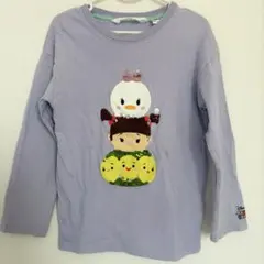 H&M ディズニー　つむつむ　スパンコール　長袖T パープル110/116