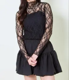 《シアー透け感×ハイネック》レディース メロウ 長袖 トップス レイヤード