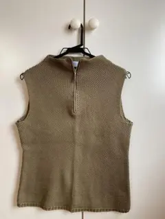 J.PRESS ベージュ ニットベスト ジッパー付き