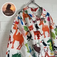 新品 未使用 アラレちゃん アニメ アロハ シャツ メンズ 2XL 総柄