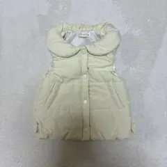 美品　100cm 女の子　ダウンベスト　リボン　リリーアイボリー　キムラタン