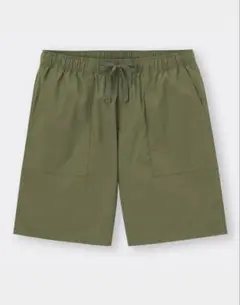 GU ジーユー ドライリップストップリラックスショーツ オリーブ 緑