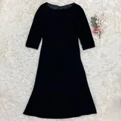 COMME CA ISM コムサイズム（F）7分袖ワンピース フレア フォーマル