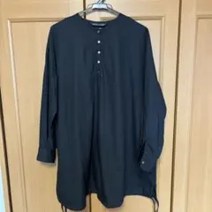 ミズイロインド Aライン フレア シャツ ワンピース mizuiroind 黒