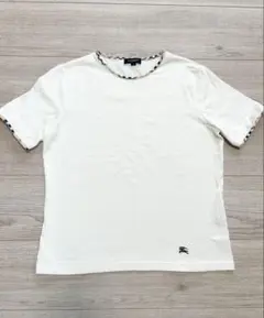 バーバリーロンドン Tシャツ ノバチェック ホースロゴ刺繍 三陽商会 白 42