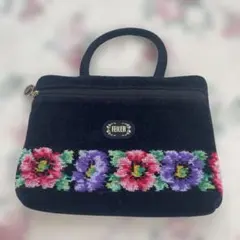 FEILER フラワー刺繍 ハンドバッグ